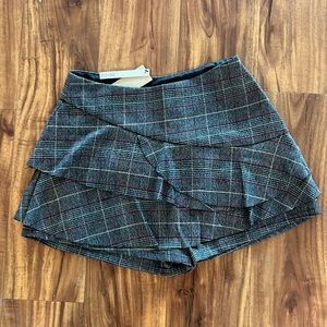 Do+Be Plaid Mini Skort (NWT) - Charcoal/Small